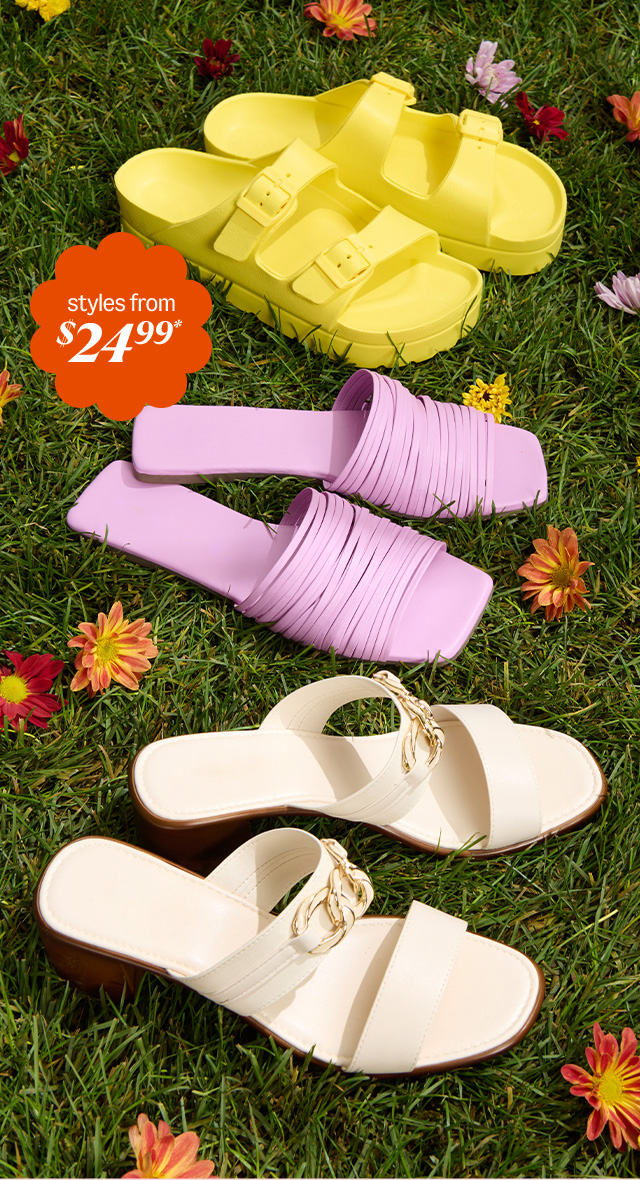 sandal styles from $24.99*